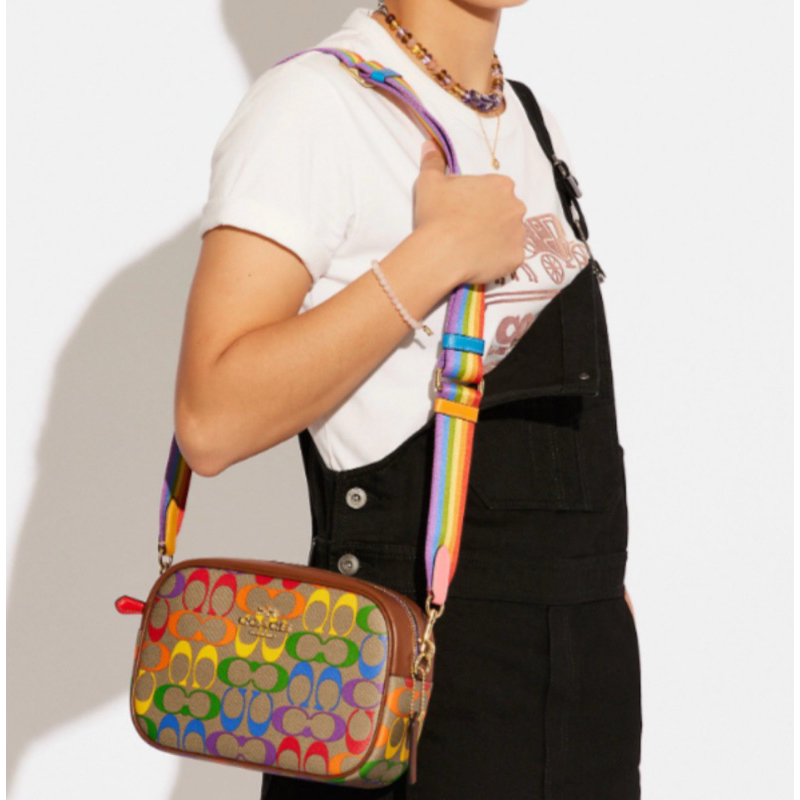 ✴️ แท้ ?% Coach Jamie Camera Bag In Rainbow Signature Canvas 