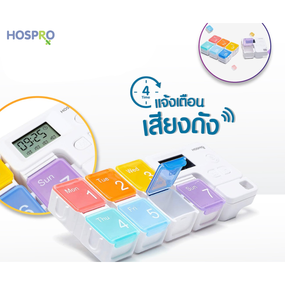 ตลับใส่ยาอัจฉริยะพร้อมเสียงเตือน 4 มื้อ