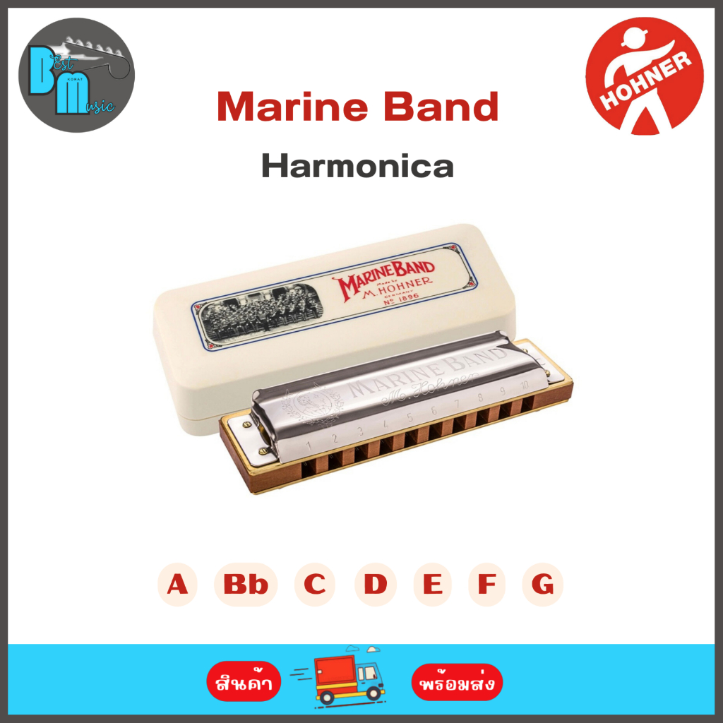 Set 5 Armoniche Hohner Marine Band 1896 Con Custodia – Nuove