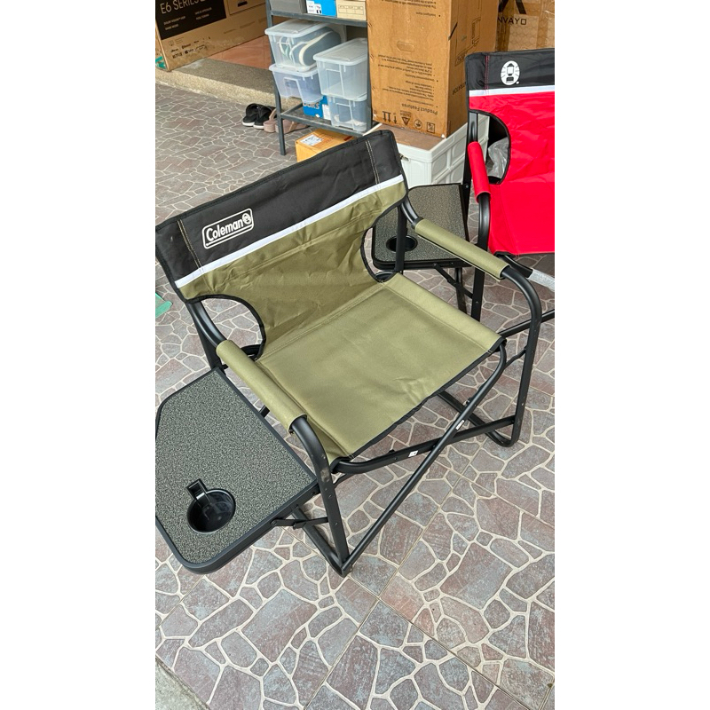 พร้อมส่ง มือสอง Coleman japan Side Table deck Chair (Olive) และ Red
