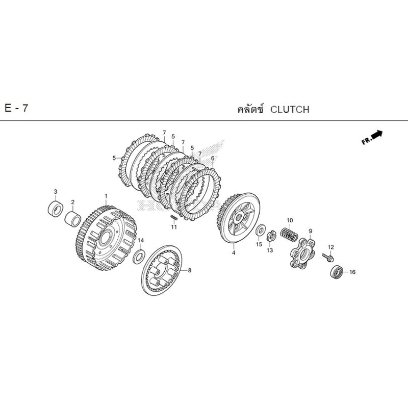 น็อตล็อคครัชเวฟ125S/R/บังลม/เวฟ125iปลาวาฬ/เวฟ125iLED🔹แท้ศูนย์ 90231-KM7-701 รูปที่ 2