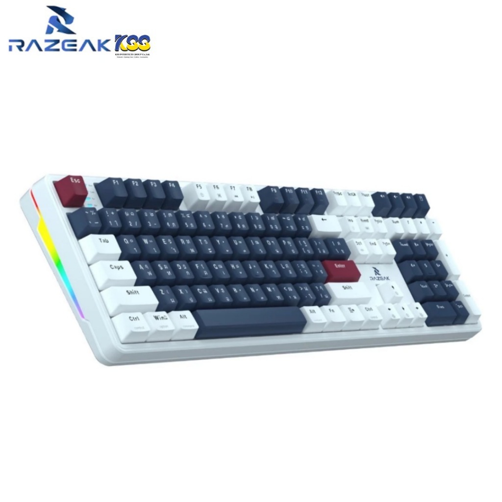 KEYBOARD RAZEAK K1 MECHANICAL FULL RGB BLACK-WHITE (BLUE-RED SWITCH ...