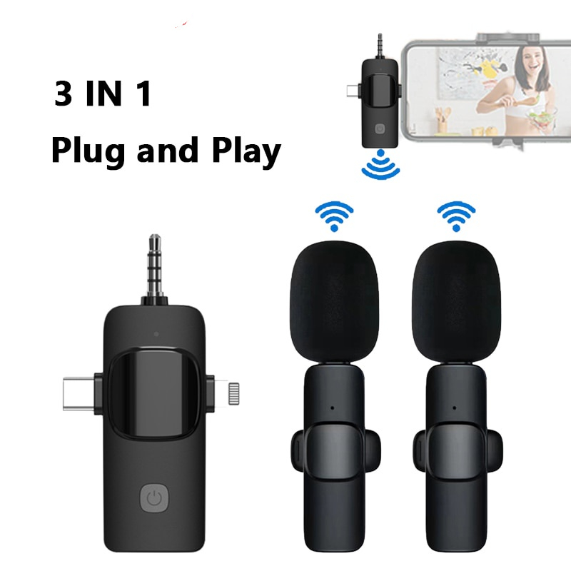 [COD]⚡พร้อมส่ง⚡ ไมค์ไร้สาย 3 In 1 wireless microphone ไมโครโฟน ไมค์ไร้ ...