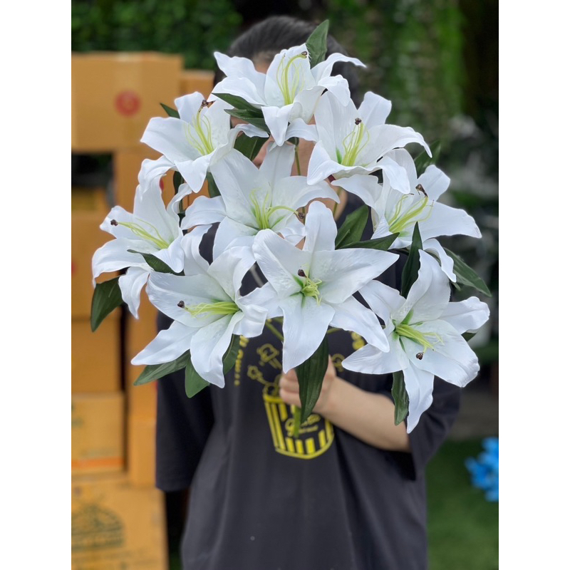 ดอกลิลลี่ปลอม ลิลลี่ผ้ารุ่น9ดอก | Shopee Thailand