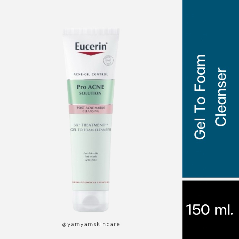 Eucerin Pro ACNE SOLUTION 3X TREATMENT GEL TO FOAM CLEANSER 150 ML