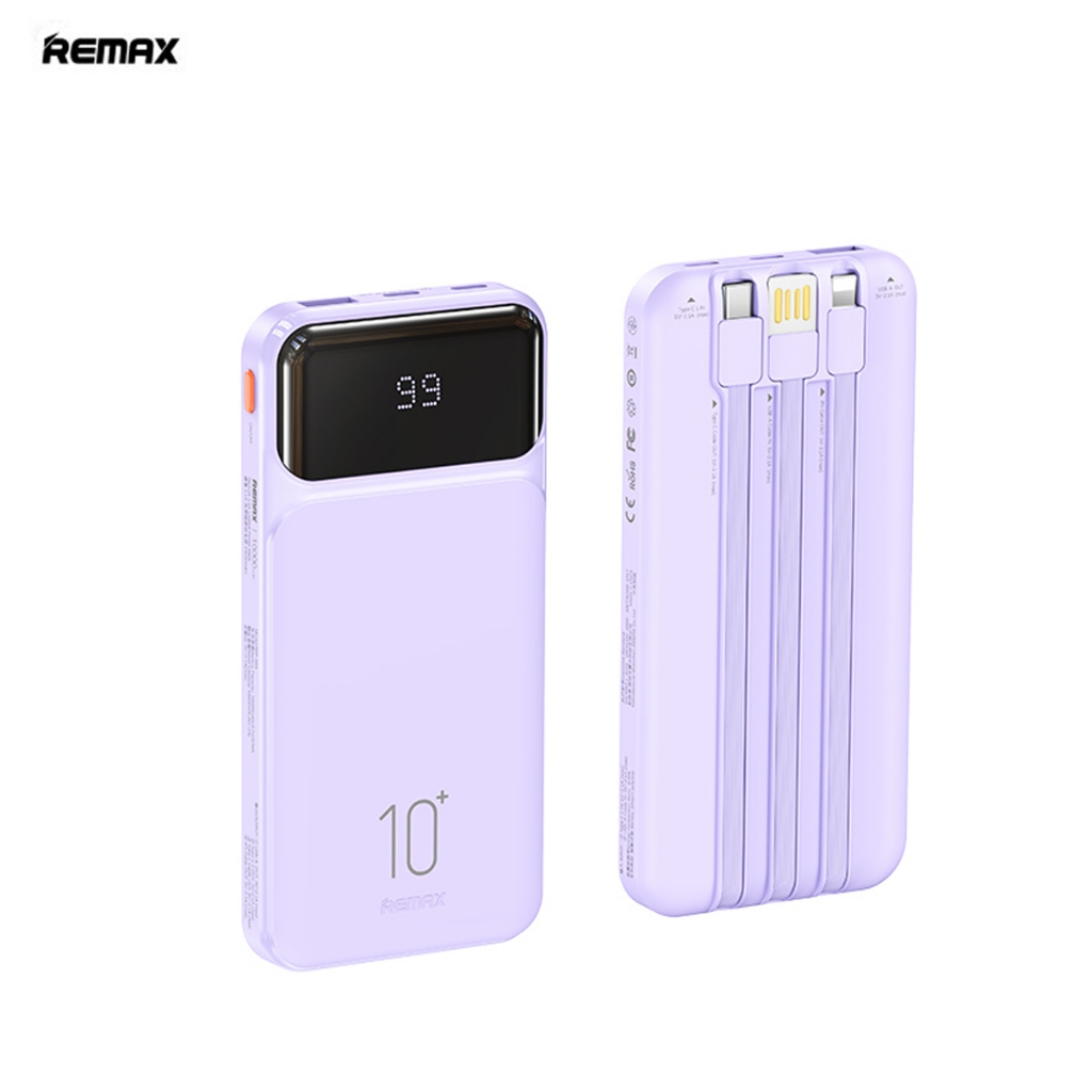 Remax PowerBankพาวเวอร์แบงค์ 10000mAh พร้อมสายเคเบิลในตัวสามสาย RPP-683 ...