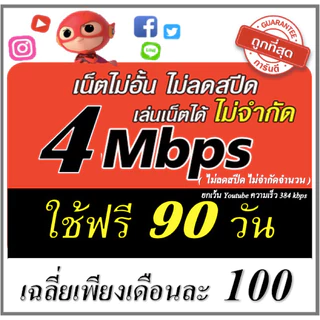 โปรโมชั่น Flash Sale : ซิมเน็ตไม่อั้น 4Mbps 15Mbps 20Mbps  ใช้ฟรีเดือนแรก
