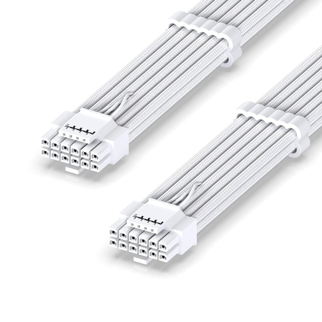 EZDIY-FAB 16AWG 12VHPWR All White Male To Male 600W สายถัก PCIe 5.0 ...