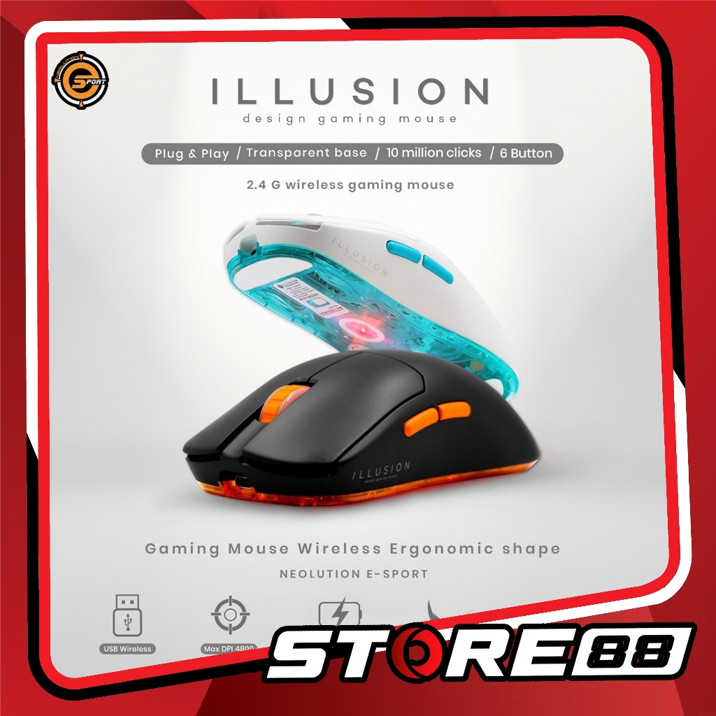 Neolution E-Sport Gaming Mouse ILLUSION เมาส์เกมมิ่ง เมาส์เล่นเกมส์ไร้ ...
