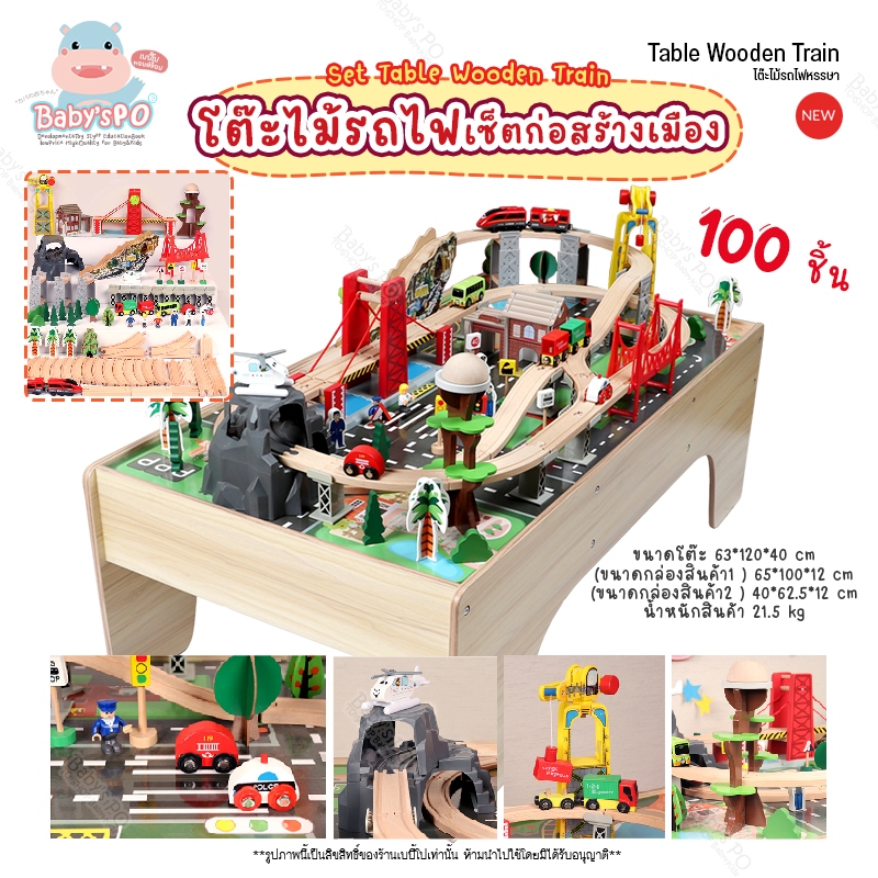 🚝 โต๊ะรถไฟ ชุดกิจกรรมอเนกประสงค์ เมืองจำลอง ของเล่นรางรถไฟ