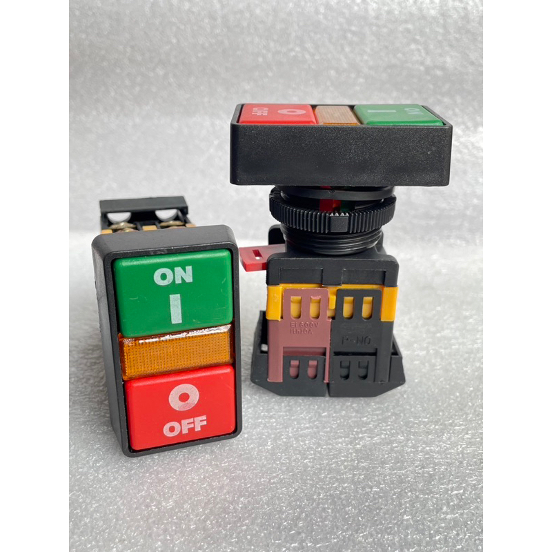 PPBB-30N สวิตช์ปุ่มกดคู่ แบบเปิด-ปิด กดติดปล่อยดับ แบบสี่เหลี่ยม มีไฟ ...