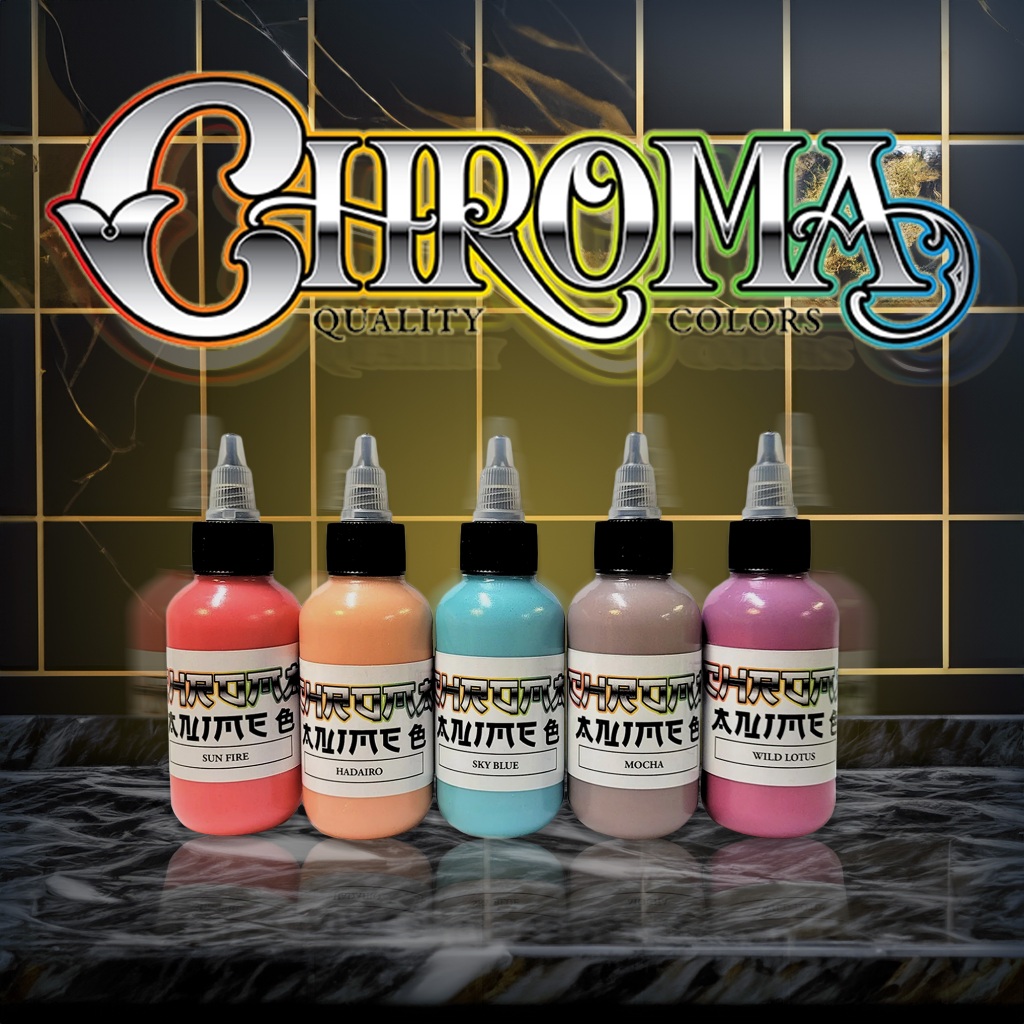5Color Anime Set 1 Tattoo Ink 1 oz / Chroma Tattoo Ink / Tattoo