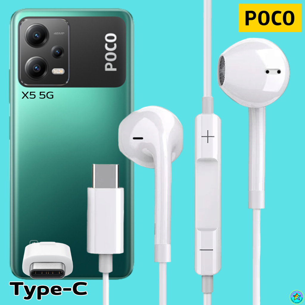 หูฟัง สมอลทอล์ค POCO Type-C สำหรับ โพโค่ X5 5G ไทป์ซี ทรงรูปสวมใส่สบาย ...