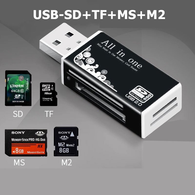 Card Reader การ์ดรีดเดอร์อะแดปเตอร์ Usb2.0สําหรับMicroSd/TF+Sd/Sdhc ...
