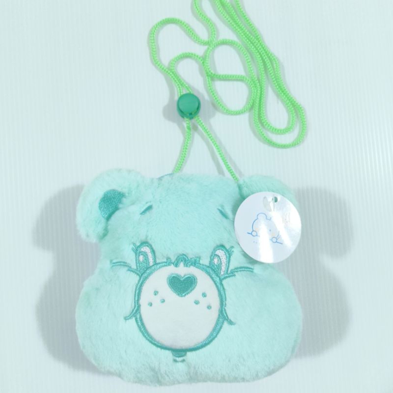 กระเป๋าคล้องคอใส่เหรียญ หน้าหมีแคร์แบร์  มีสายคล้องคอปรับได้ ขนาด14x16cm