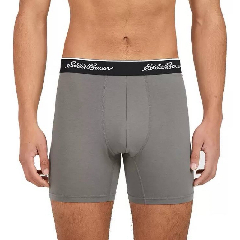 Eddie Bauer Boxer Corti Uomo - Confezione Da 6 Con Supporto Sagomato, Colori: Zaffiro, Grigio, Rosso, Nero