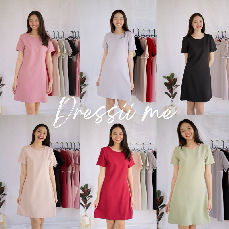 Dressii Me - ชุดเดรสทำงาน รุ่น Basic me dress คอกลม ทรงA มีไซด์ XS ...