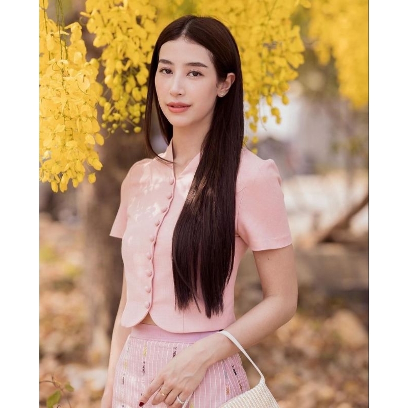 เซ็ทชุดไทยประยุกต์สีชมพูนม ABIGAIL ผ้าดีไซส์เป๊ะ พร้อมส่ง ราคา 790 มุมมองที่ 5