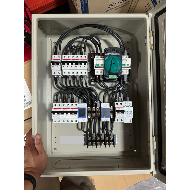 ตู้ Combiner สำหรับใช้กับ Inverter hybrid off grid 5kw ขนานกัน 3 ...