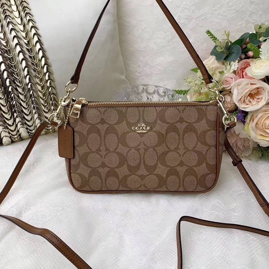 Coach Messico Top Handle Pouch In Signature | Shopee Thailand