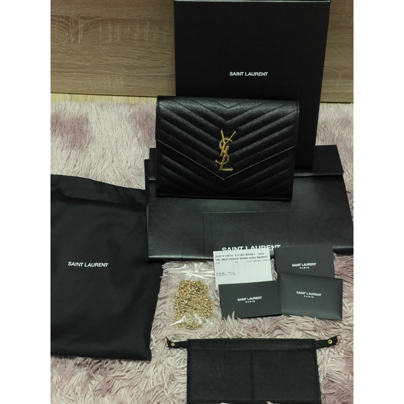 used like new Ysl Clutch 8” อะไหล่ทอง ปี2023 ช้อปking power Shopee