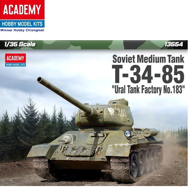 academy-13554-soviet-medium-tank-t-34-85-ural-tank-factory