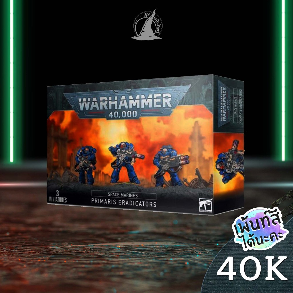 Games Workshop Warhammer 40k – Primaris Eradicators – Kit De 3 Figurines Space Marine Avec Melta – Support 40mm – Transfert Ultramarines