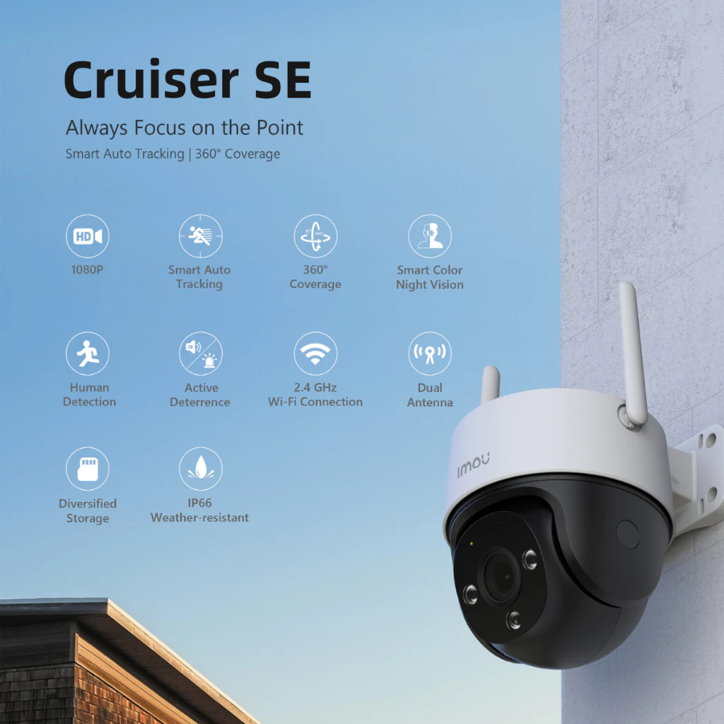 IMOU รุ่น Cruiser SE+ กล้องวงจรปิด  ความชัด 3 MP - 5 MP พูดคุยโต้ตอบได้ มีระบบ AI ตรวจจับพื้นที่ สี 24 ชัวโมง ประกัน 2 ปี