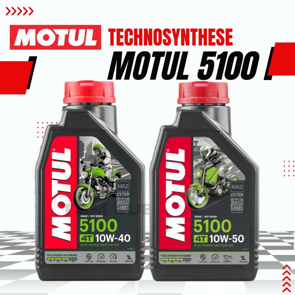 Motul 5100 10W-40/10W-50 น้ำมันเครื่องกึ่งสังเคราะห์ ขนาด 1 ลิตร ...
