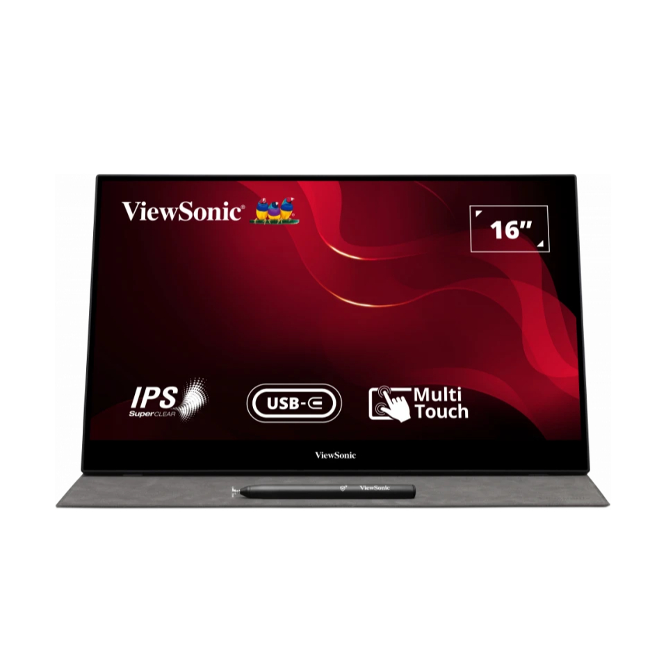 Viewsonic TD1655 16” USB-C 10 Point Capacitive Touch Portable Monitor ...