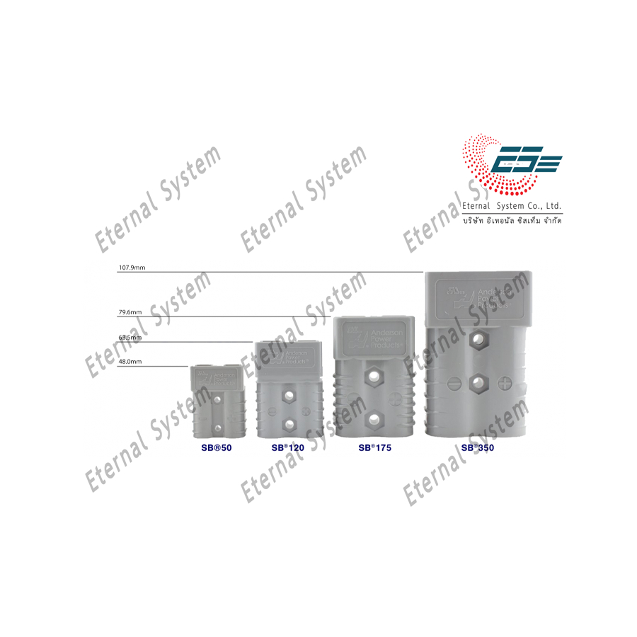 Anderson Connector SB350 600V 350A 2Pเพาเวอร์ปลั๊กช์ สำหรับแบตเตอรี่ ...