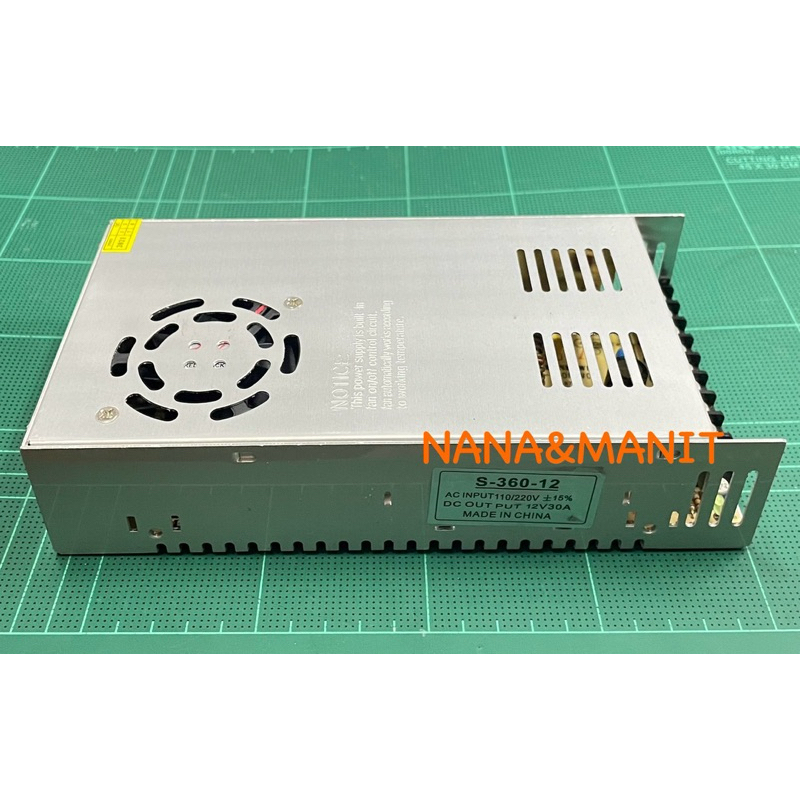S-360-12 Switching POWER SUPPLY 12V 30A ( แอมป์เต็ม) ขนาด 215*115*50mm