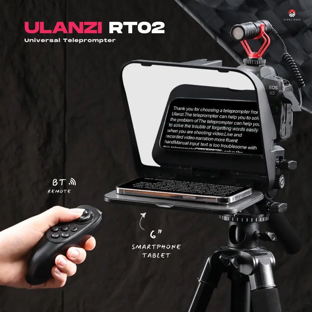 Ulanzi RT02 Universal Teleprompter with Remote เครื่องอ่านสคริปต์ ...