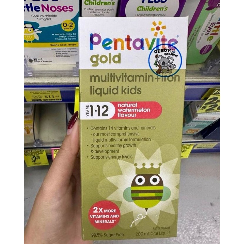 Pentavite Gold Multivitamin + Iron Liquid Kids | Shopee Thailand