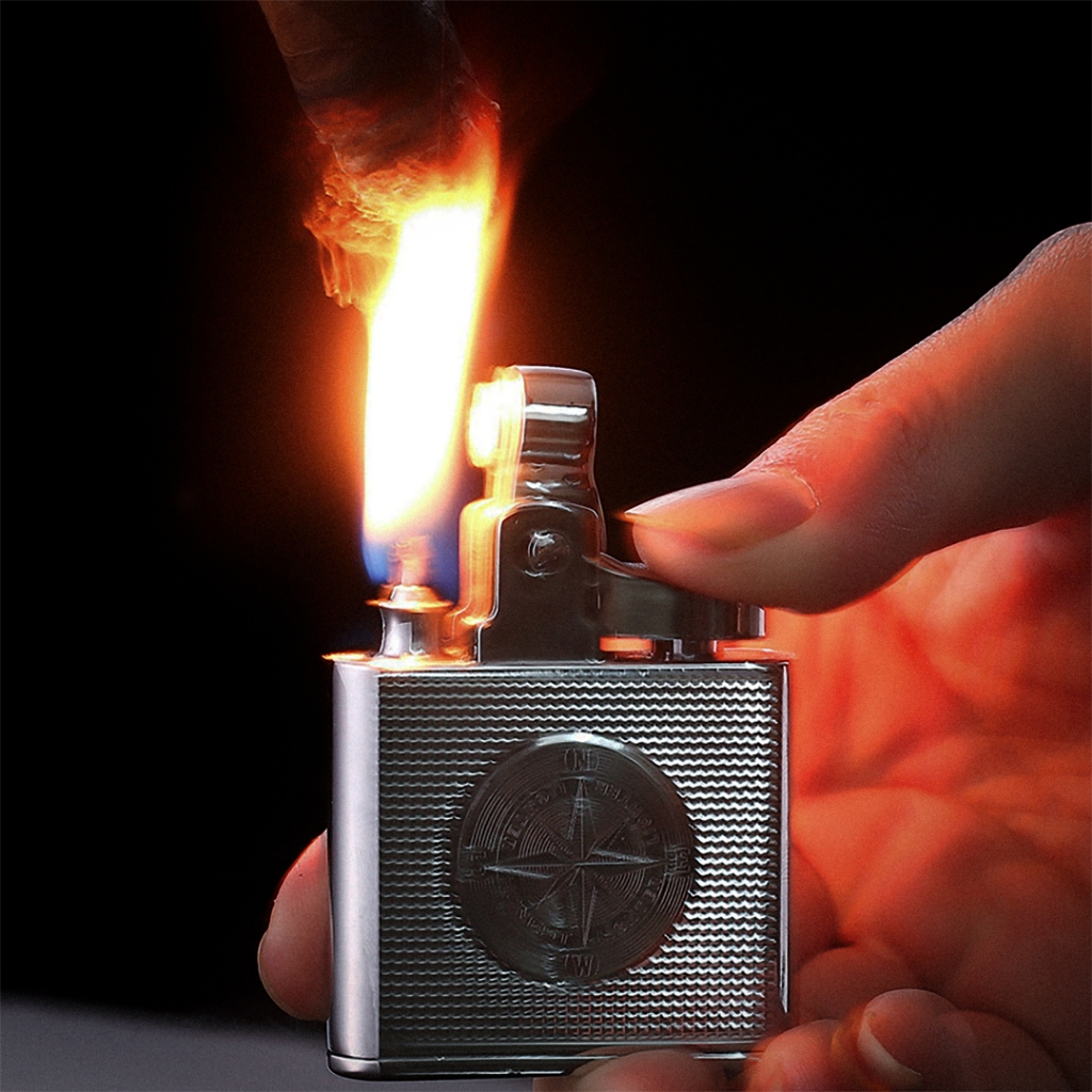 ไฟแช็กลายเข็มทิศคลาสสิค Compass Kerosene Lighter Retro แท้ 100% ...
