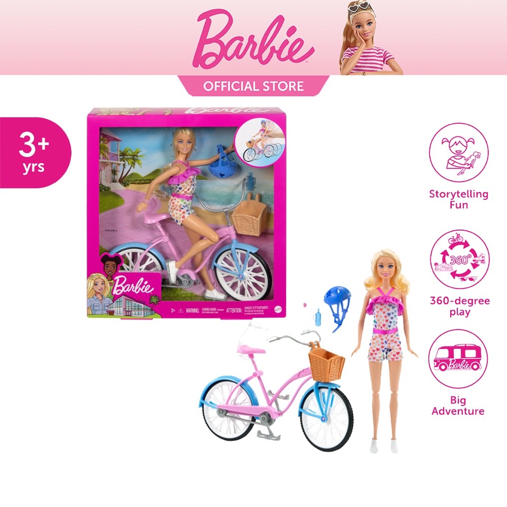 Barbie Doll And Bike Playset บาร์บี้ เพลย์เซตตุ๊กตาและจักรยาน HBY28 CH
