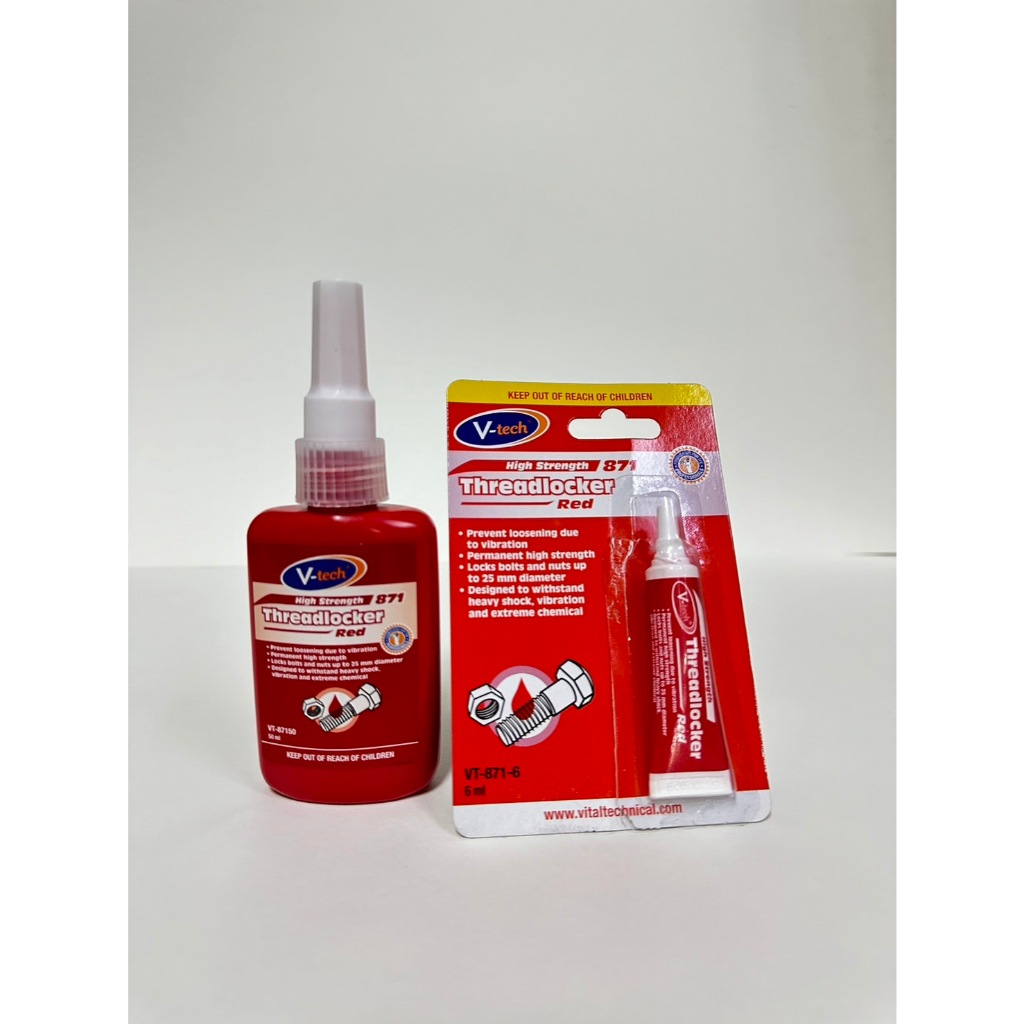 น้ำยาล็อคเกลียว กาวล็อคเกลียว สีแดง V-Tech รุ่นVT-871 ขนาด 6ml และ 50ml ...