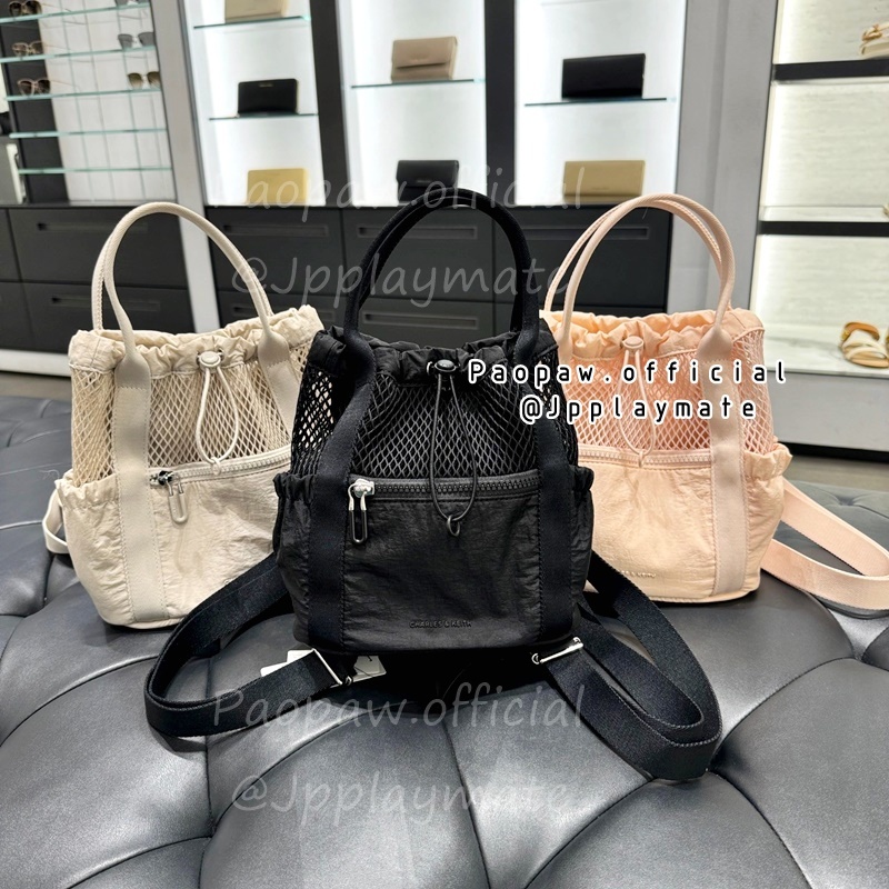 Charles Keith Terra Mesh Nylon Multi Way Bag CK2 10151392 Shopee Thailand