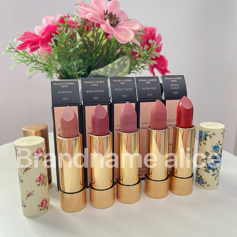 แท้💯 ลิป Gucci rouge a levres lip colour mat, satin, sheer