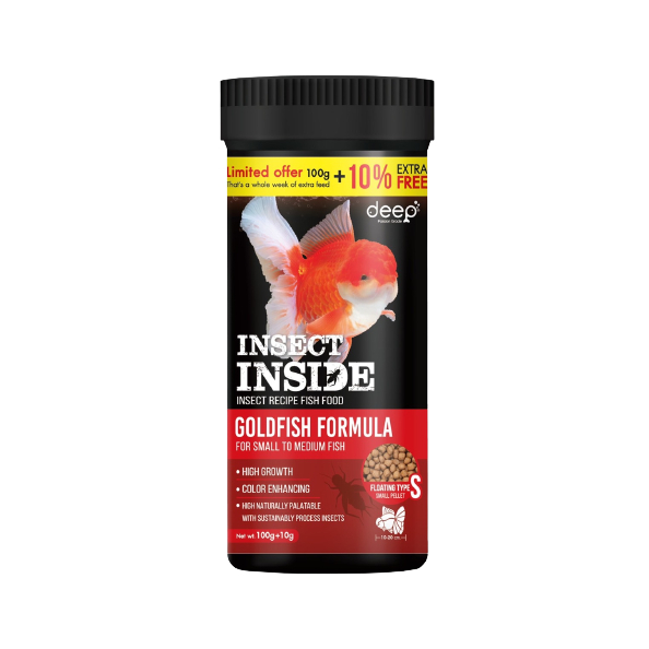 Deep Insect Inside อาหารปลาทองทุกสายพันธุ์ สูตรเร่งโต&เร่งสี (เม็ดลอย S ...