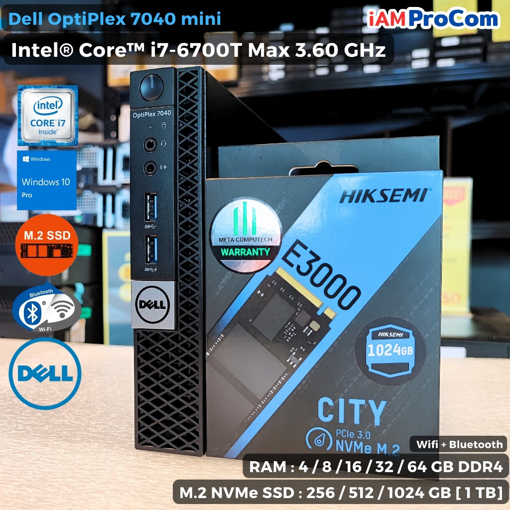 คอมพิวเตอร์มินิ Dell Optiplex 7040 mini i7-6700T MAX 3.60GHz[Gen6