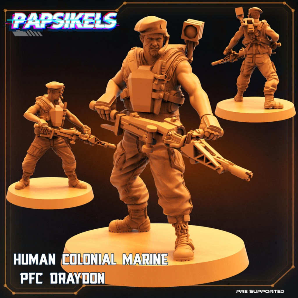 Human Colonial Marine PFC Draydon - Vs Humans - Humanoid Human / 32mm ...