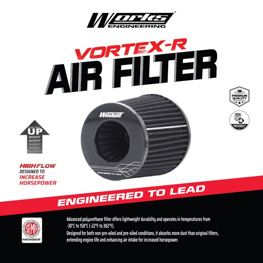 Works engineering Air filter 360 กรองอากาศแบบเปลือย (หัวเปิด) | Shopee ...
