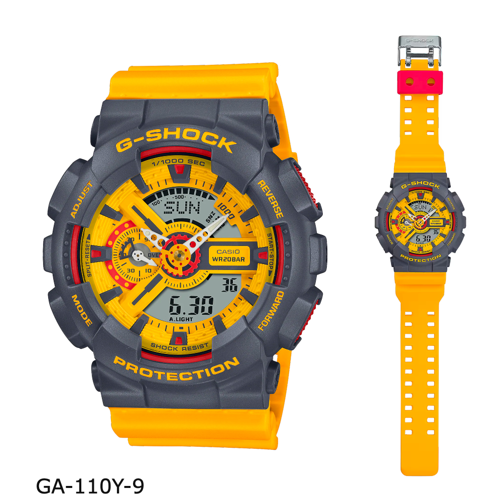 Casio G-Shock นาฬิกาข้อมือ สีเหลือง สายเรซิน รุ่น GA-110 Sereis GA