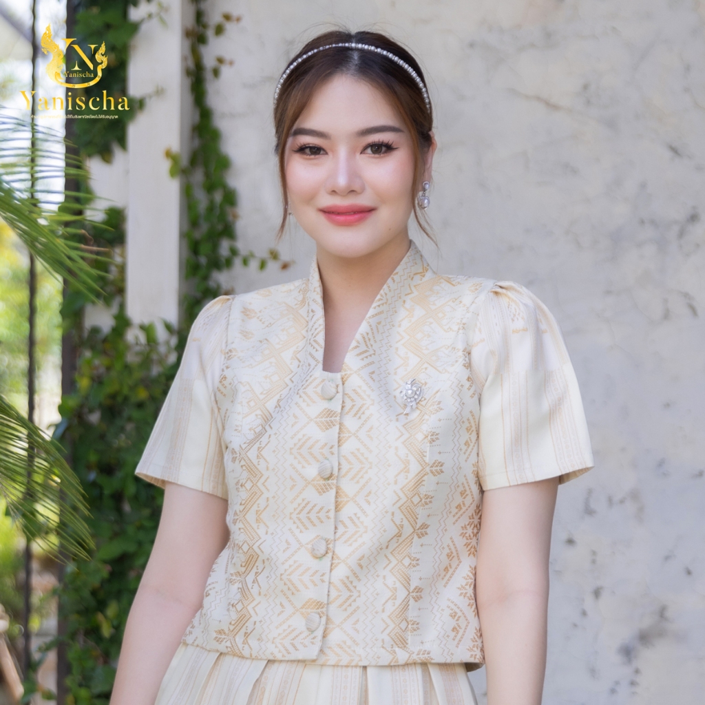 ชุดเซ็ทผ้าฝ้ายไทลื้อ ไซส์ XS-5XL ออกงาน ไปวัด ทำบุญ สวยสง่า ใส่สบาย พร้อมส่ง มุมมองที่ 4