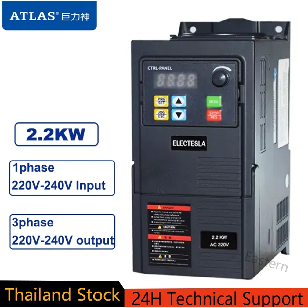 ATLAS 220V 1ph to 220V 3ph Mini VFD 2.2KW Variable Frequency Converter ...