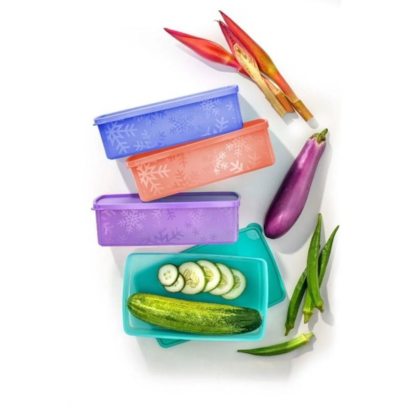 Tupperware รุ่น กล่องเหมันต์ Snowflake Double Square Round 1.3 ลิตร (1 ...