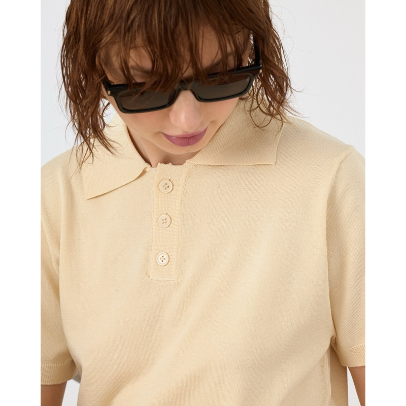 DS Veronica Print Insert Cap Sleeve Polo Shirt