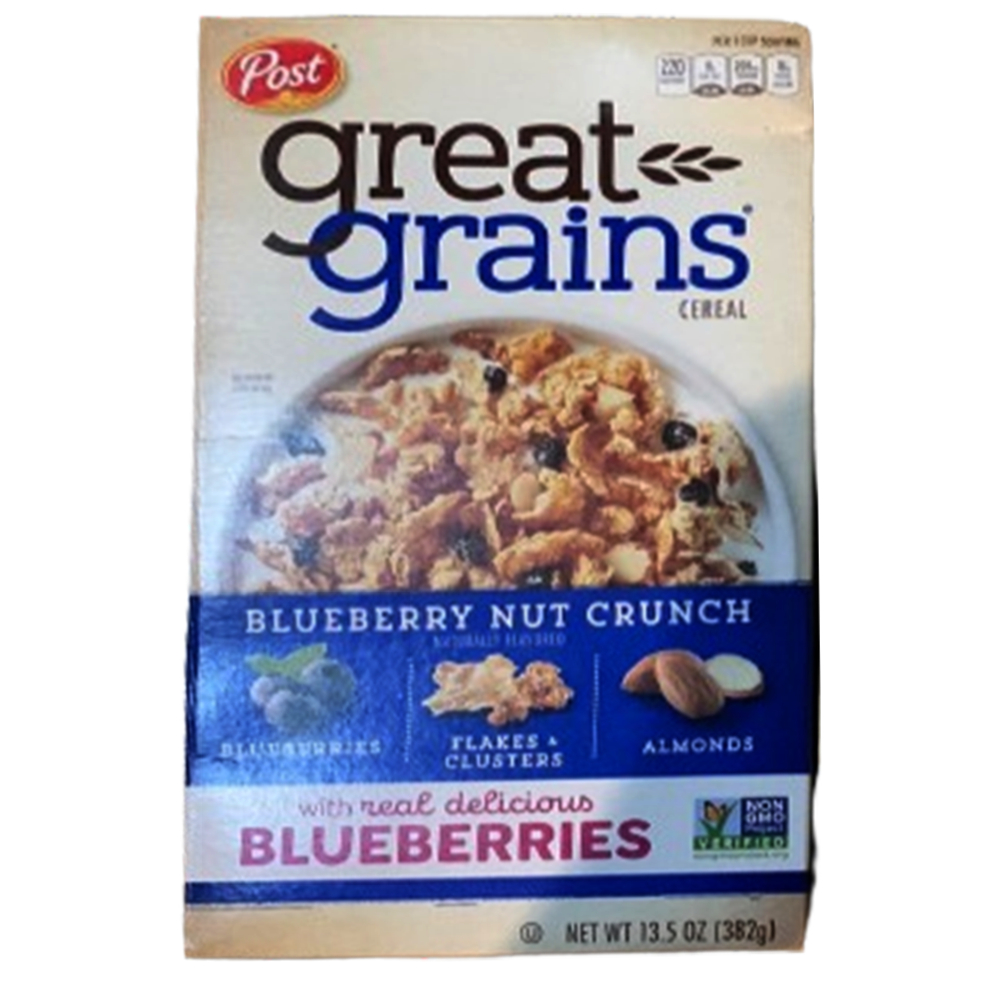 Post Great Grains Cereal Blueberry Nut Crunch 382g. โพสต์ เกรท เกรน ซี ...