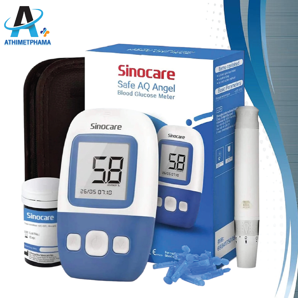 เครื่องตรวจวัดระดับน้ำตาลในเลือด SINOCARE รุ่น Safe Angel รับรองมาตรฐาน ...